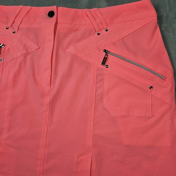 Jamie Sadock Golf Skirt Womens Size 12 Neon Hot Pink Fluorescent Sporty Preppy - Picture 2 of 9